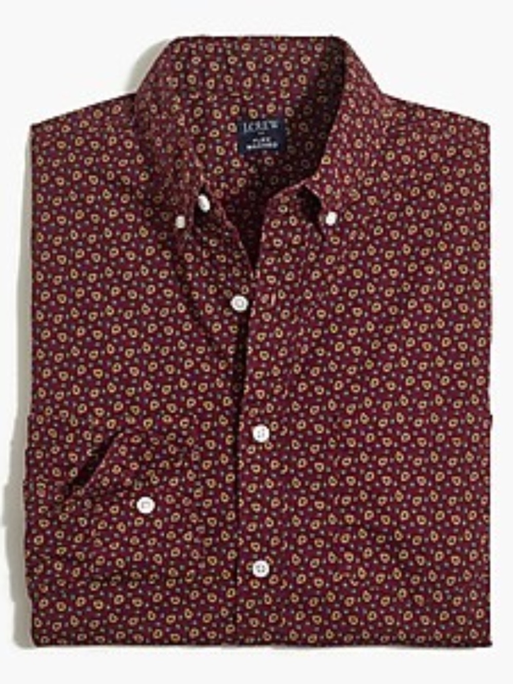 J. Crew Paisley Slim Untucked Flex Washed Casual Button Down Oxford Shirt
